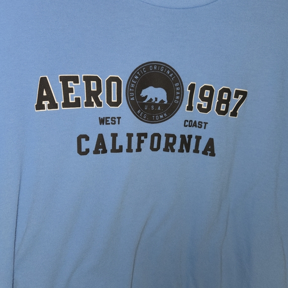 Aeropostale California 1987 Graphic Tee – Light Blue (L) Aero West Coast Shirt - Picture 8 of 11